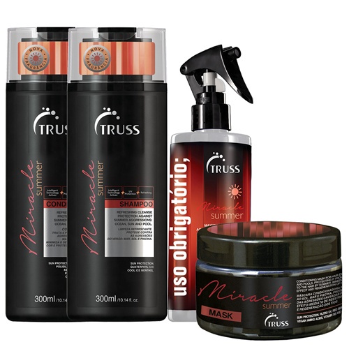 Truss KIT Miracle Summer - Shampoo + Condicionador 300ml + M scara 180g + Uso obrigat¢rio Miracle Summer