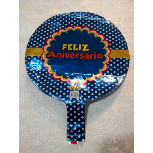 Balão Feliz Aniversário (20cm)  - Pacote Com 10 - Perfeito para centro de mesa da Galinha Pintadinha