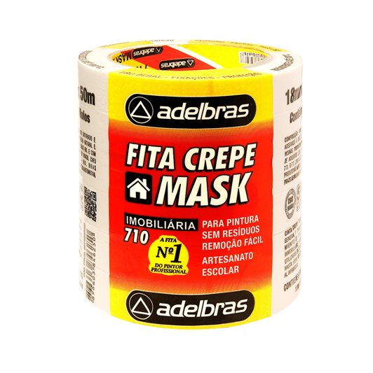 Fita Crepe Mask 710 Imobiliária 18mmx50m C/ 6 Rolos Adelbras