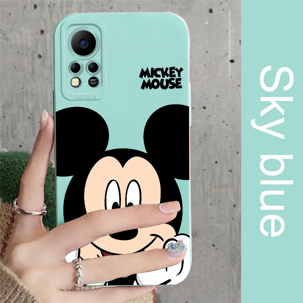 Capa De Celular Macia Para Infinix Hot 8 9 Play 10 10S NFC 11 11S Cartoon Anime Mickey Minnie Mouse Matte Back Cover Shockproof Cases Protective Soft TPU Phone Capinha