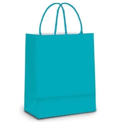 Sacola de Papel Grande - Turquesa - 10 unidades - Cromus - Rizzo Distribuidora