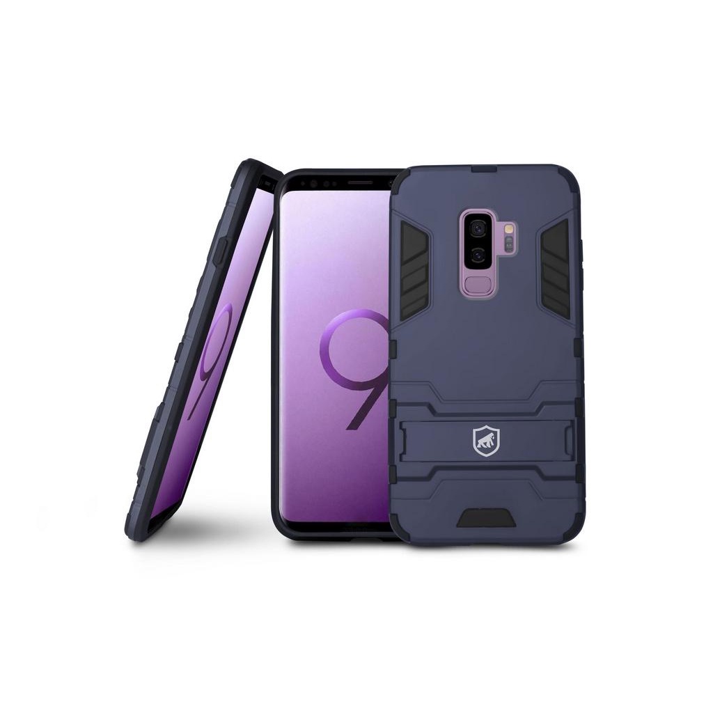 Capa  Case Capinha Armor Gshield Galaxy S9 Plus Azul Escuro com Suporte Kickstand - Proteção Militar - Mobile & Gadgets