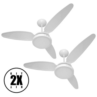 2 Ventiladores Teto Wind Light Silent Plafon Led 18w Ponente