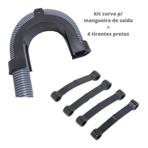 Curva Da Mangueira Drenagem Lavadora Brastemp 4 Tirante Preto