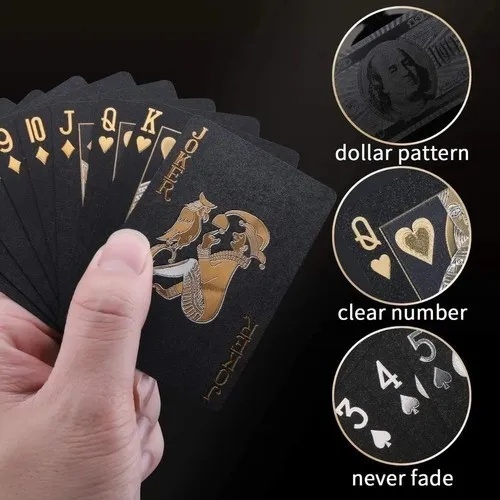 Baralho Preto Black Dolar Plastico Folheado Poker Truco Color Menor Preço — R$ 38,75 em Shopee