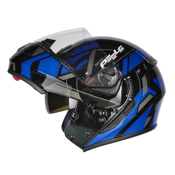 Capacete Peels Escamoteável U-rb2 Dynamic Preto Brilho c/ Azul Robocop