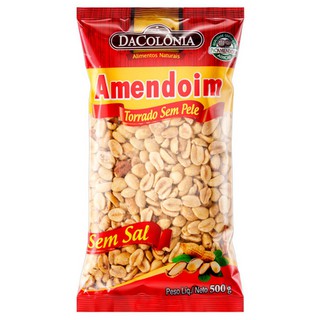 Amendoim Torrado Sem Pele Sem Sal 1kg - Dacolônia em Oferta na Shopee