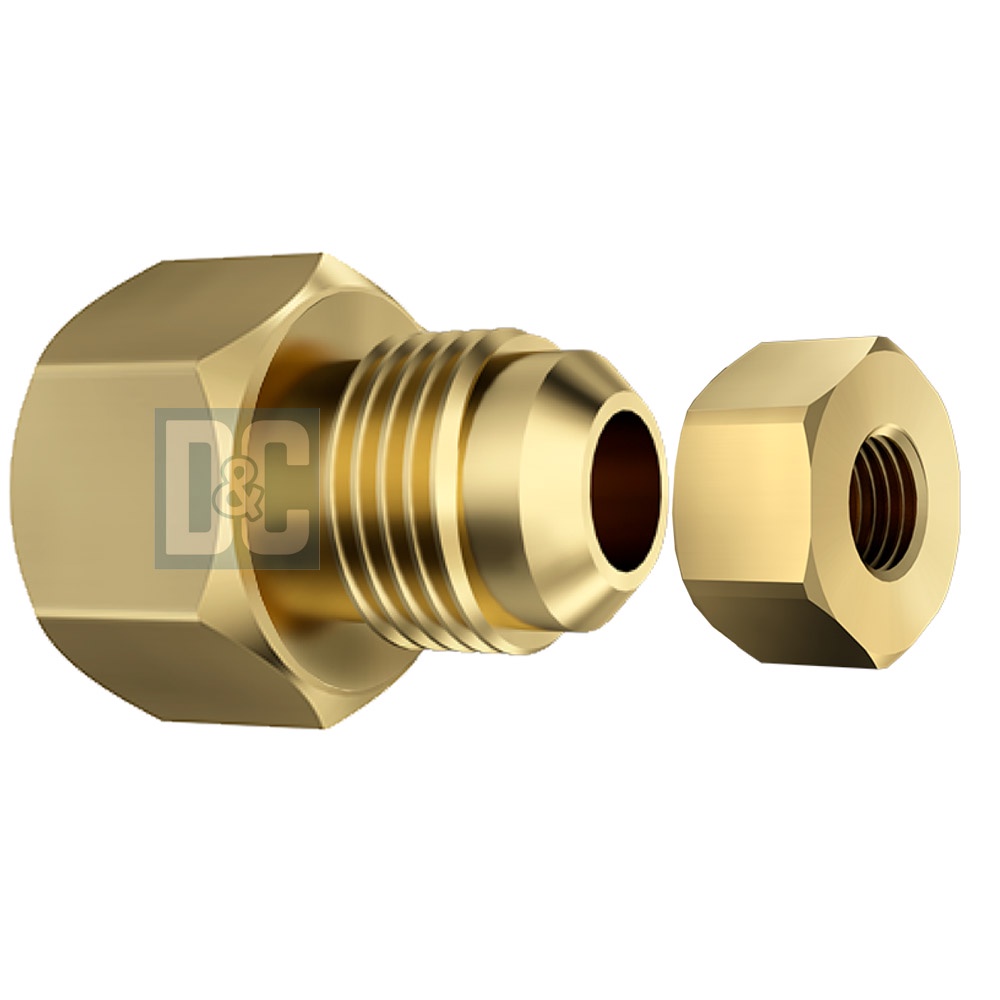 Adaptador Niple em Latão 3/4" (i) Para Tubo De Cobre 3/8" Flexível + Porca **