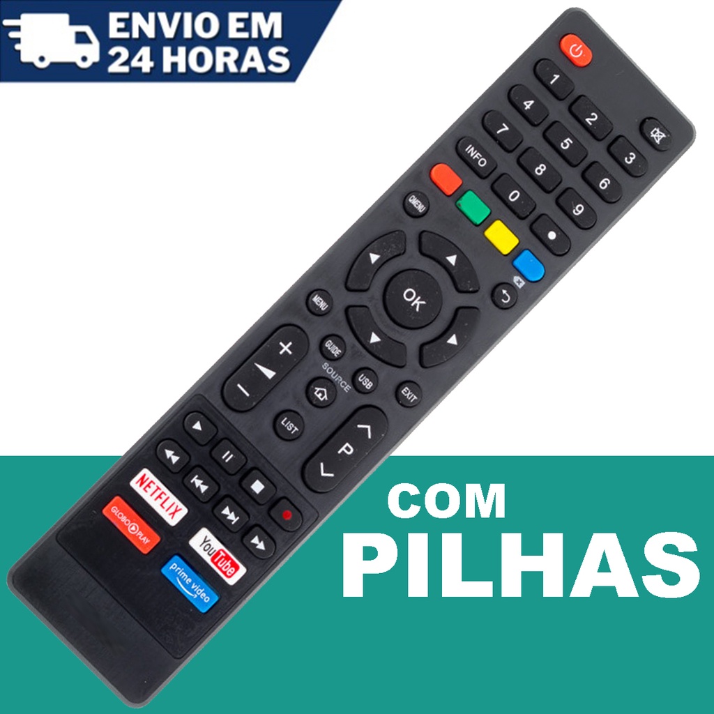Controle Tv Philco Smart 4k Tecla Netflix Globo Play You Tube