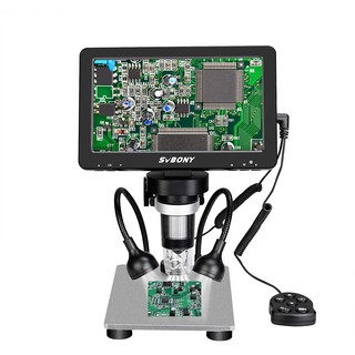 SVBONY SV604 Microscópio digital LCD de 7 polegadas 1080FHD 1200x ampliação com controle remoto com fio para reparo de PCB de moedas