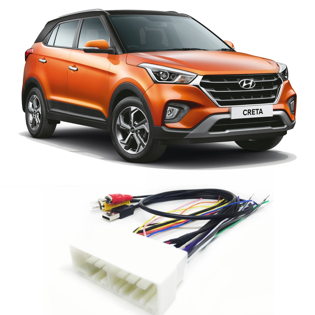 Plug Conector Chicote Instalação Hyundai Creta aparelho rádio Som + USB / RCA