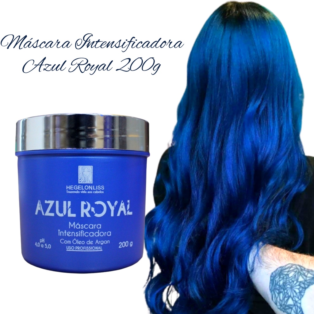 Máscara Tonalizante Pigmentante Azul Royal Tinta Cabelo 200g Envio Imediato