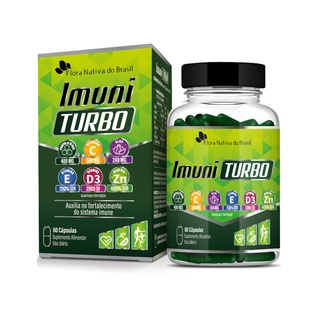 Imuni Turbo ( Própolis V 400mg + Óleo de Alho 240mg + Vit C 500mg + Vit E 20mg + Zn 28mg) 60 caps