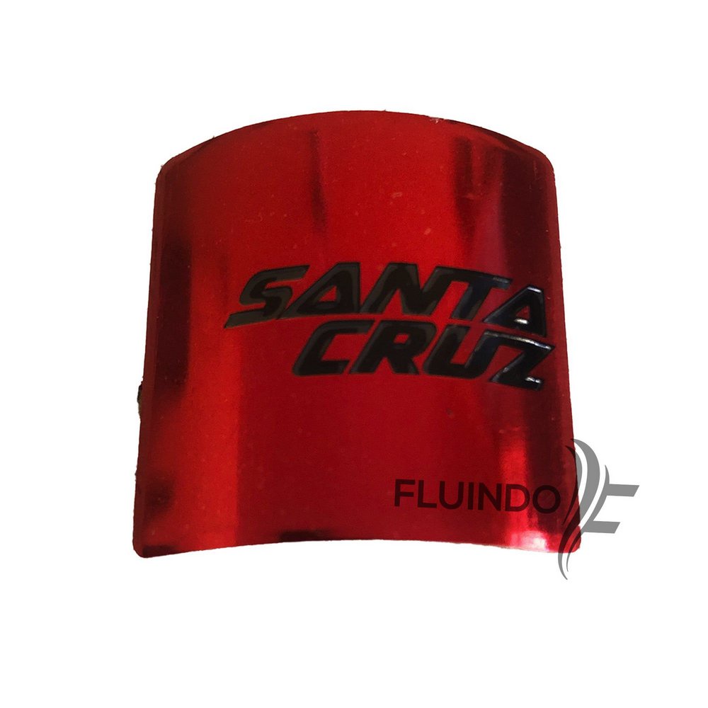 Plaqueta Emblema Adesivo Para Bike Bicicleta Alumínio - Santa Cruz Vermelho