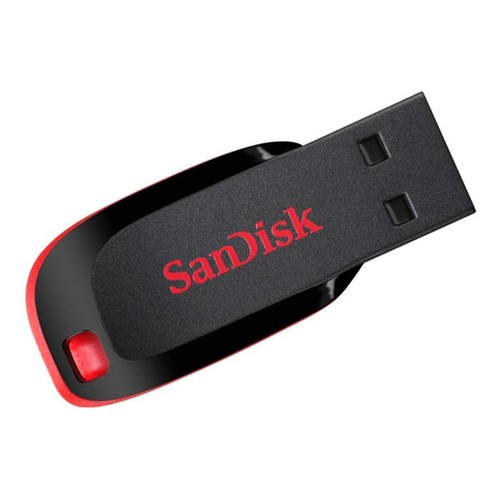 Pendrive Sandisk Cruzer Blade 64gb 2.0 Preto/vermelho