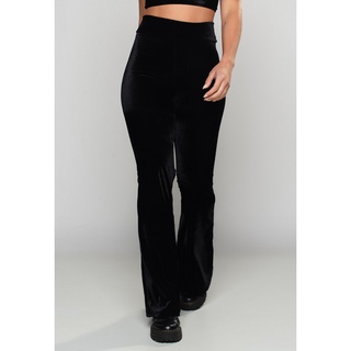 Calça Feminina Flare Veludo Molhado Pantalona Cintura Alta Mvb Modas