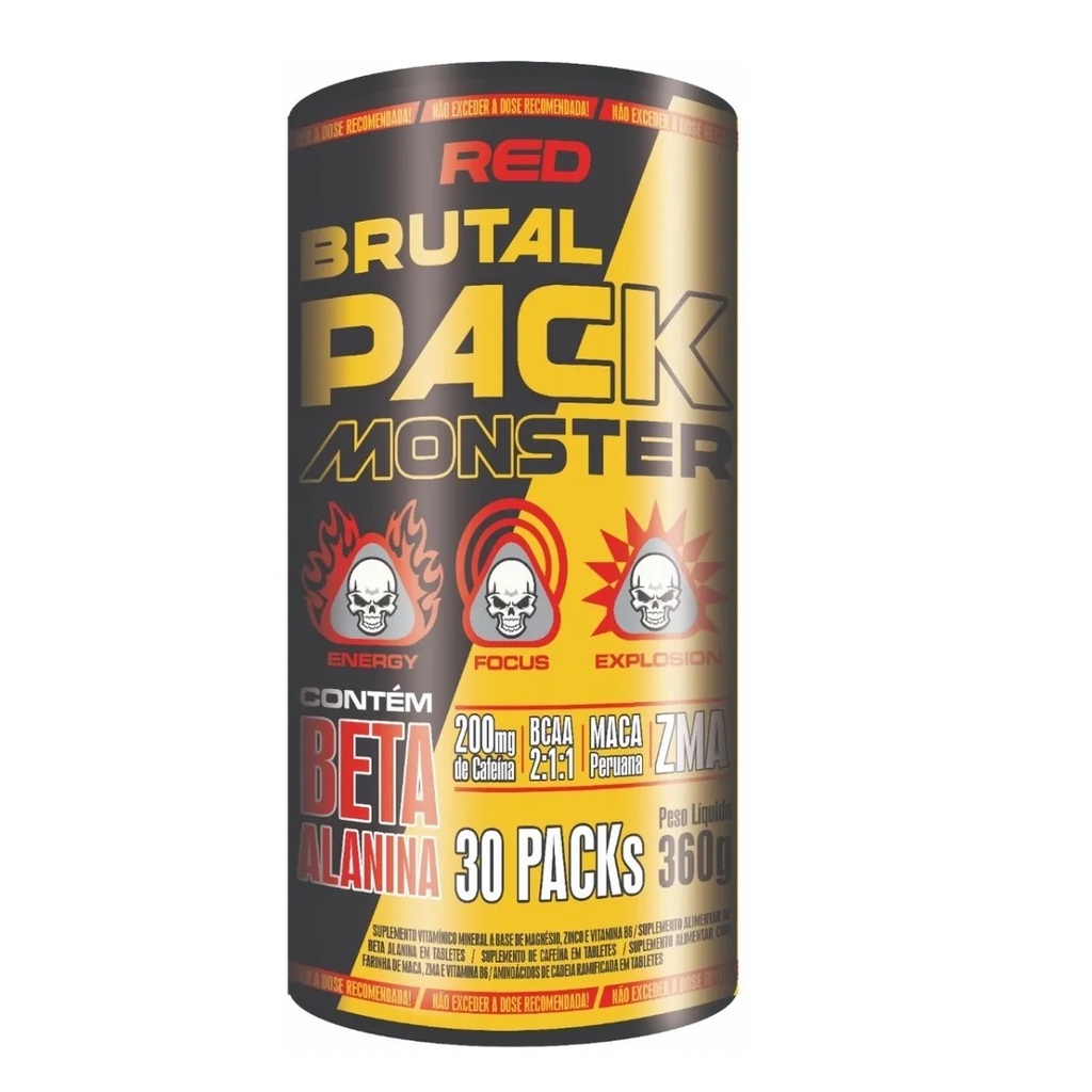 Brutal Animal Pack Monster 30 packs - Red Series - Pré treino - Hipertrofia