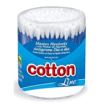 Cotonetes Cotton Line Pote 150 Unidades Hastes Flexíveis