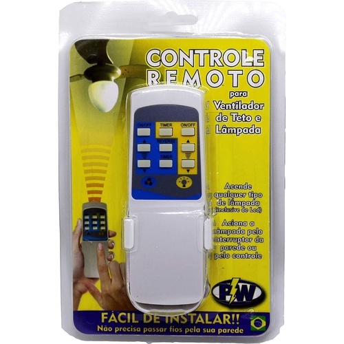 Controle Remoto Universal para Ventilador de Teto Bivolt Pw controle e sensor