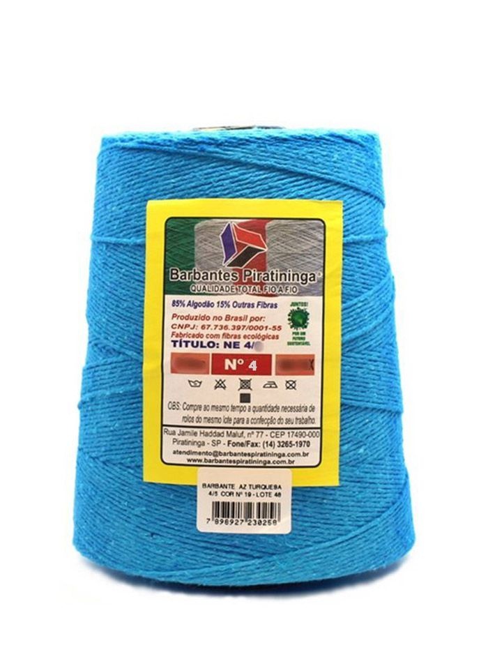 Barbante  Piratininga700g Número 4 Cor Azul Turquesa