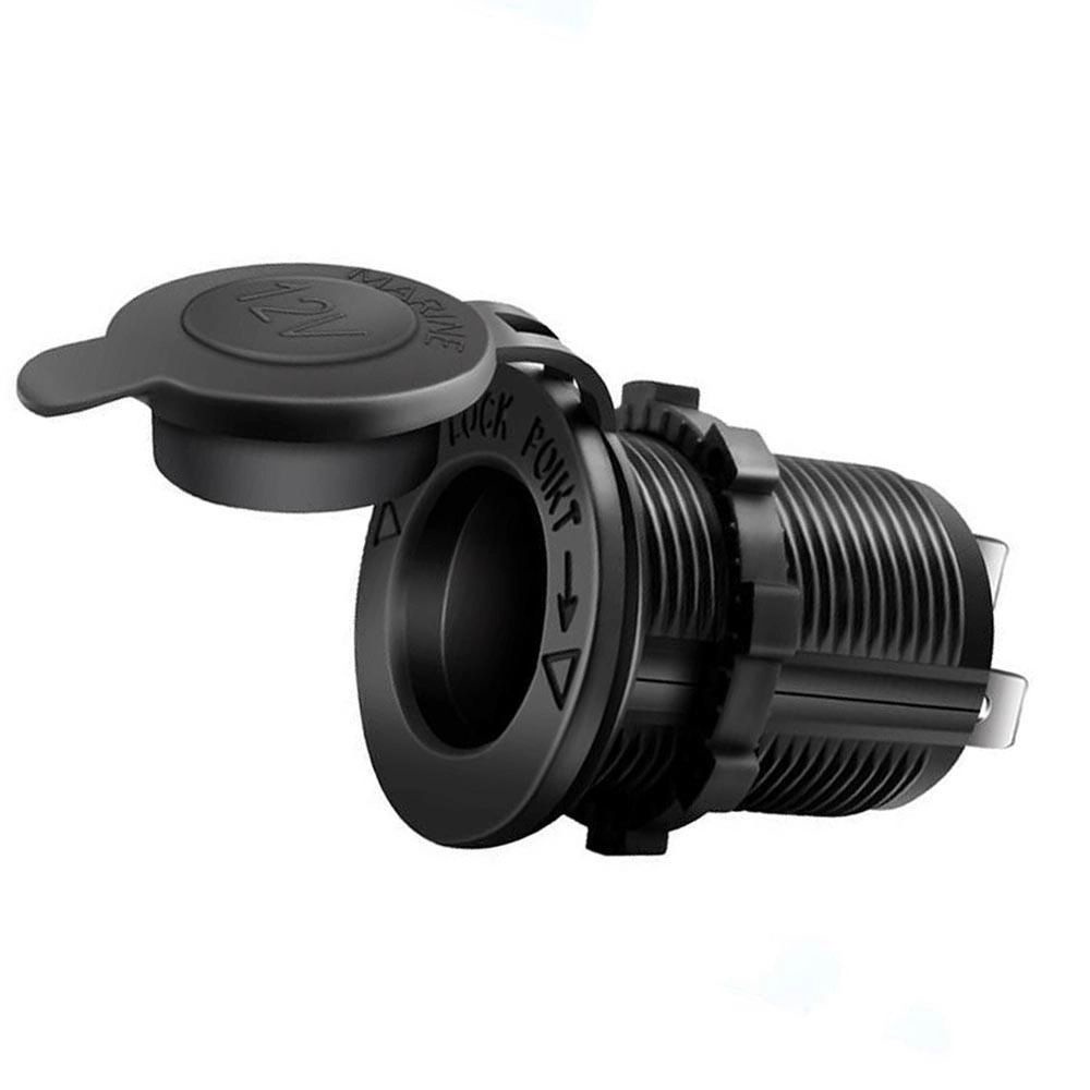Tomada Redonda 12 E 24V Com Acendedor Isqueiro Universal Carro Moto