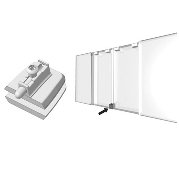 Trinco de janela e porta de vidro 1335 Branco de Polimero