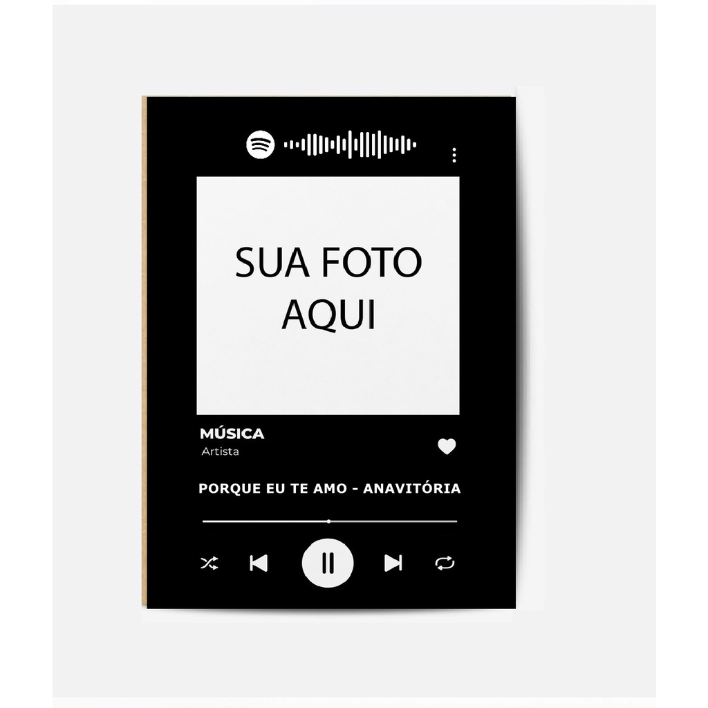 Quadro Placa Spotify Personalizável Decorativo em Oferta na Shopee