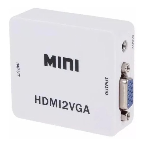 Mini Adaptador Conversor De Hdmi Para Vga Vídeo E Áudio