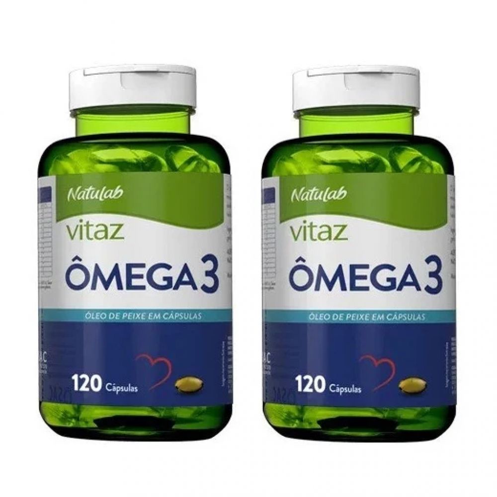 Kit Ômega 3 Natulab Vitaz 120 Capsulas 1000mg - 2 Unidades em Oferta na Shopee