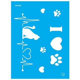 Stencil 15x20 - AN7002 I love cat