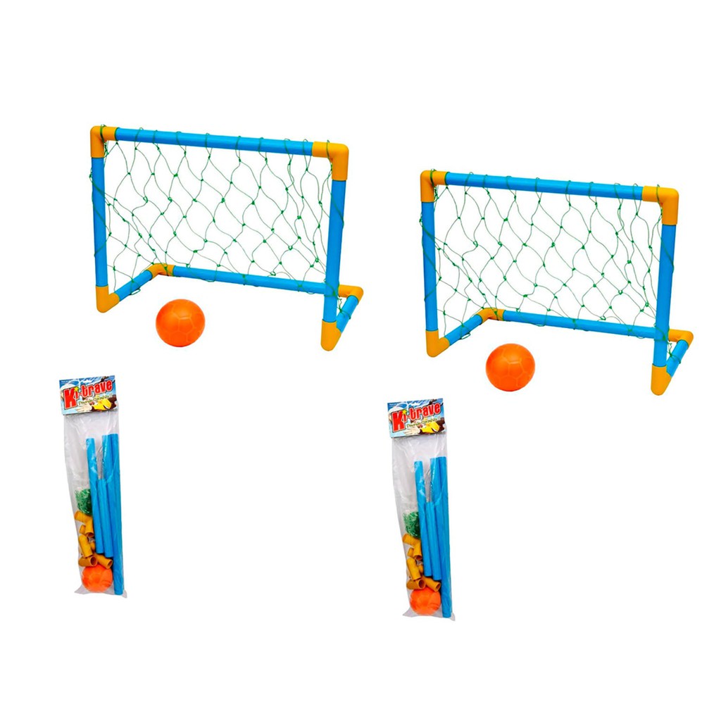 Kit Mini Traves Futebol Infantil Ki-trave (2 Mini Gol E Mini Bola)