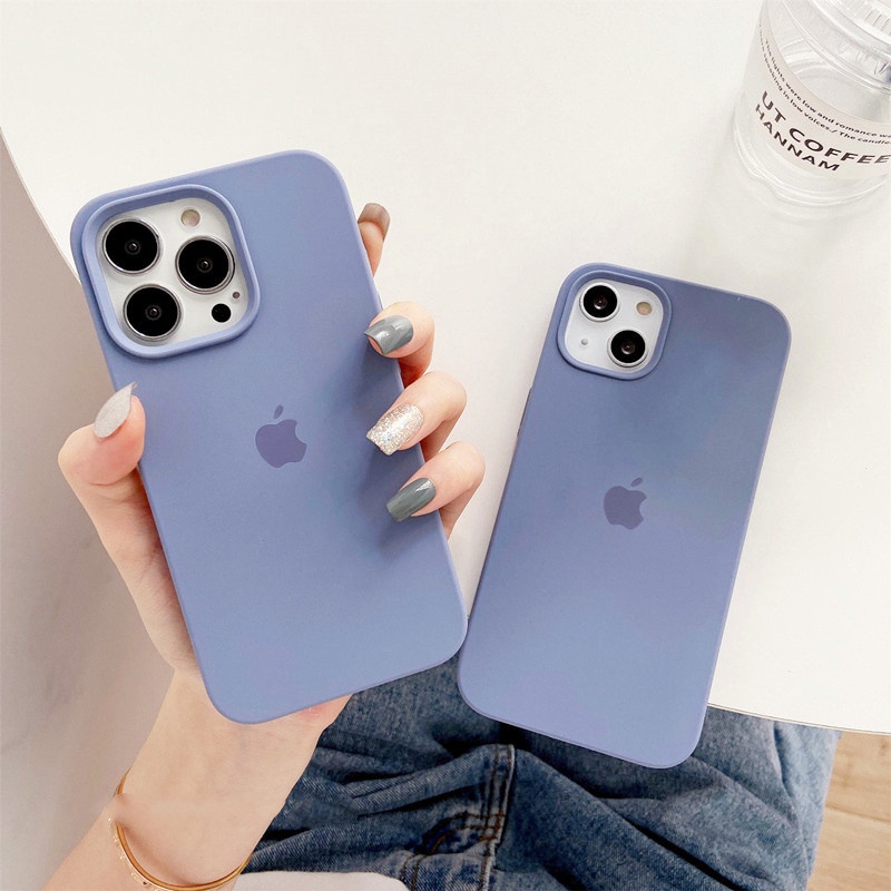 Cinza Lavanda Para iPhone 17/16/15/13/14/12/11/Pro max/Ar/XS XR/7/8/Plus/SE/Mini/Capa De Telefone De silicone Líquido