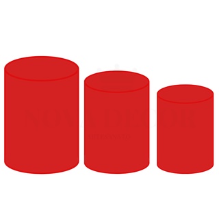 trio de capas para cilindros veste fácil tecido cor: VERMELHO