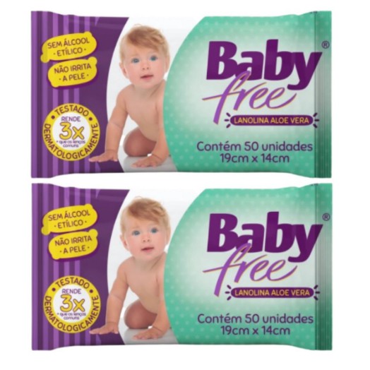 Kit 2 Lenços Umedecidos Baby Free Toalha Umedecida Qualybless 2 Pacote