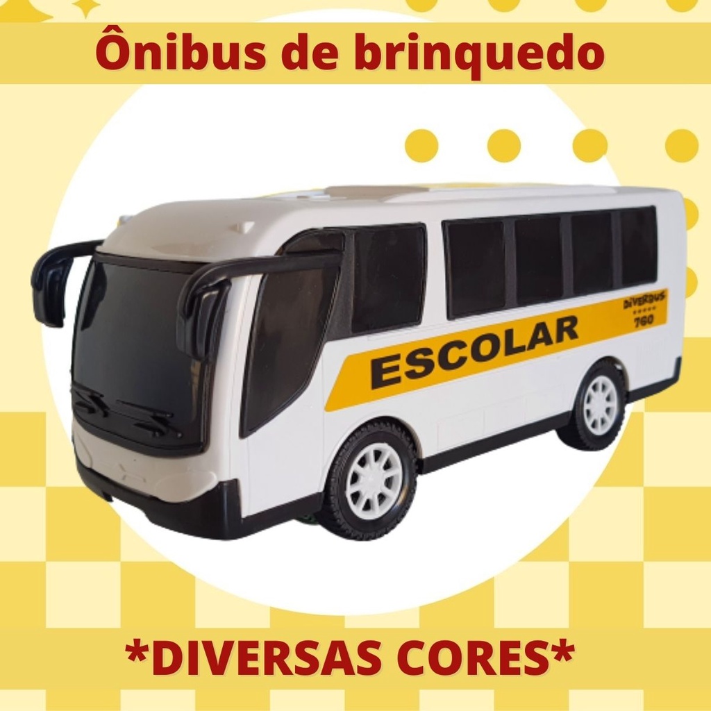 Ônibus de Brinquedo Infantil Criança Miniatura na Solapa  Brincadeira Escola Escolinha Escolar em Oferta na Shopee