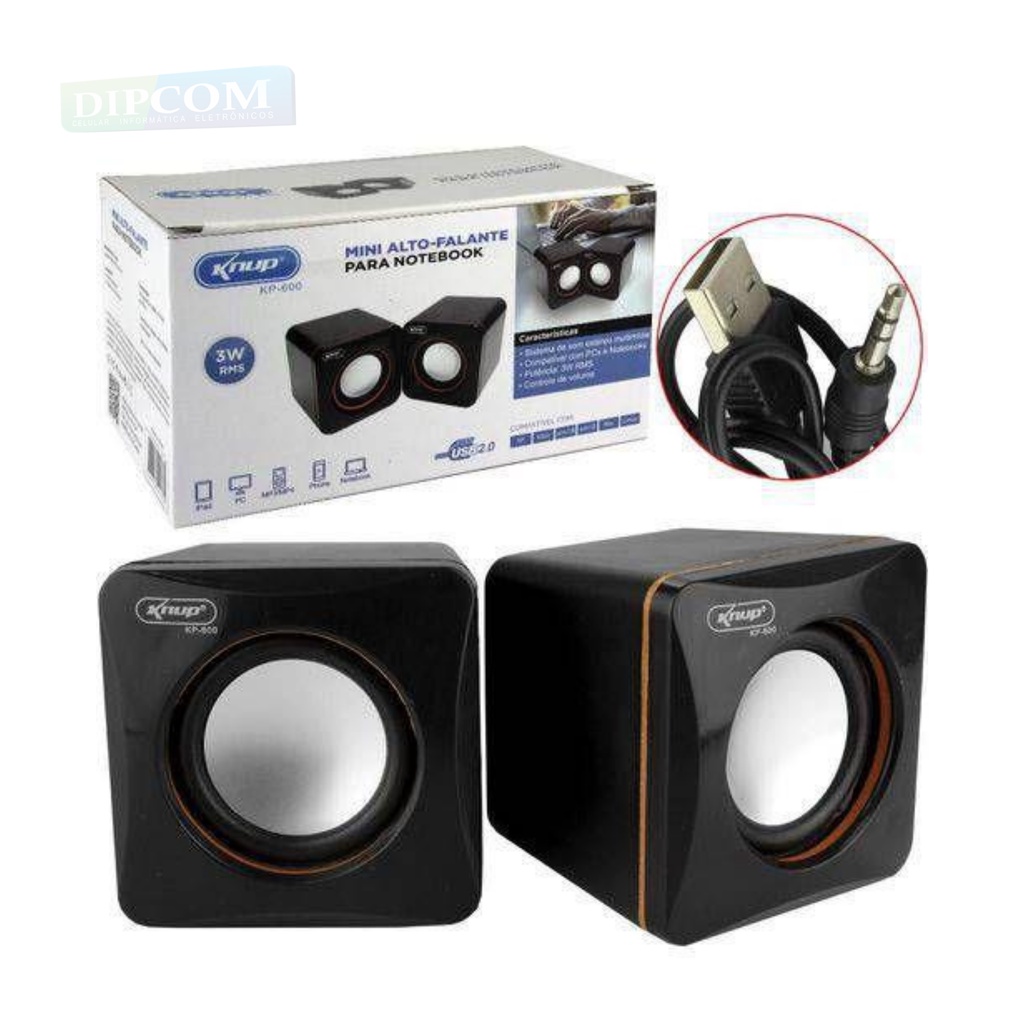 Mini Caixa de Som Para Computador - Caixa de Som Para PC - Knup KP-600