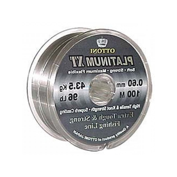 1 Carretel de Linha Monofilamento de Nylon Ottoni Platinum XT 0,70mm 51,0 Kgs 100 metros