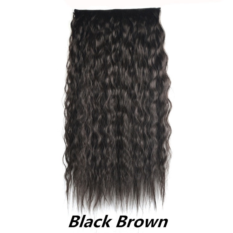 22-Polegada Longo Kin ky Encaracolado Ha ir Extensão Peruca 5 Clip-In Uma Peça Milho Sintético