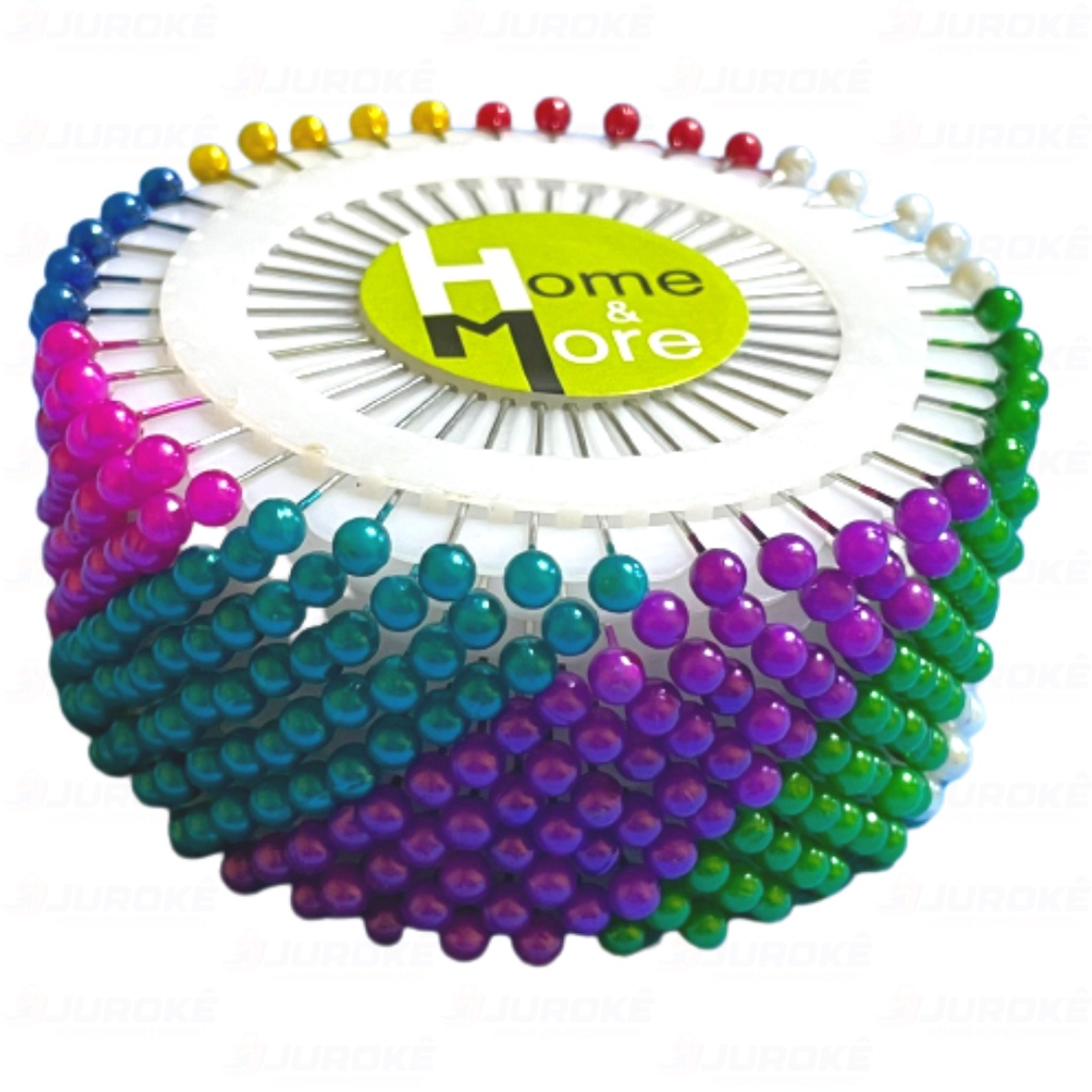 Kit 400 Alfinetes Cabeça Colorida para Costura Artesanato