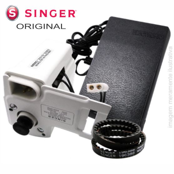 MOTOR SINGER DOMÉSTICO COM PEDAL E CORREIA - WAC71116 220V SINGER ORIGINAL