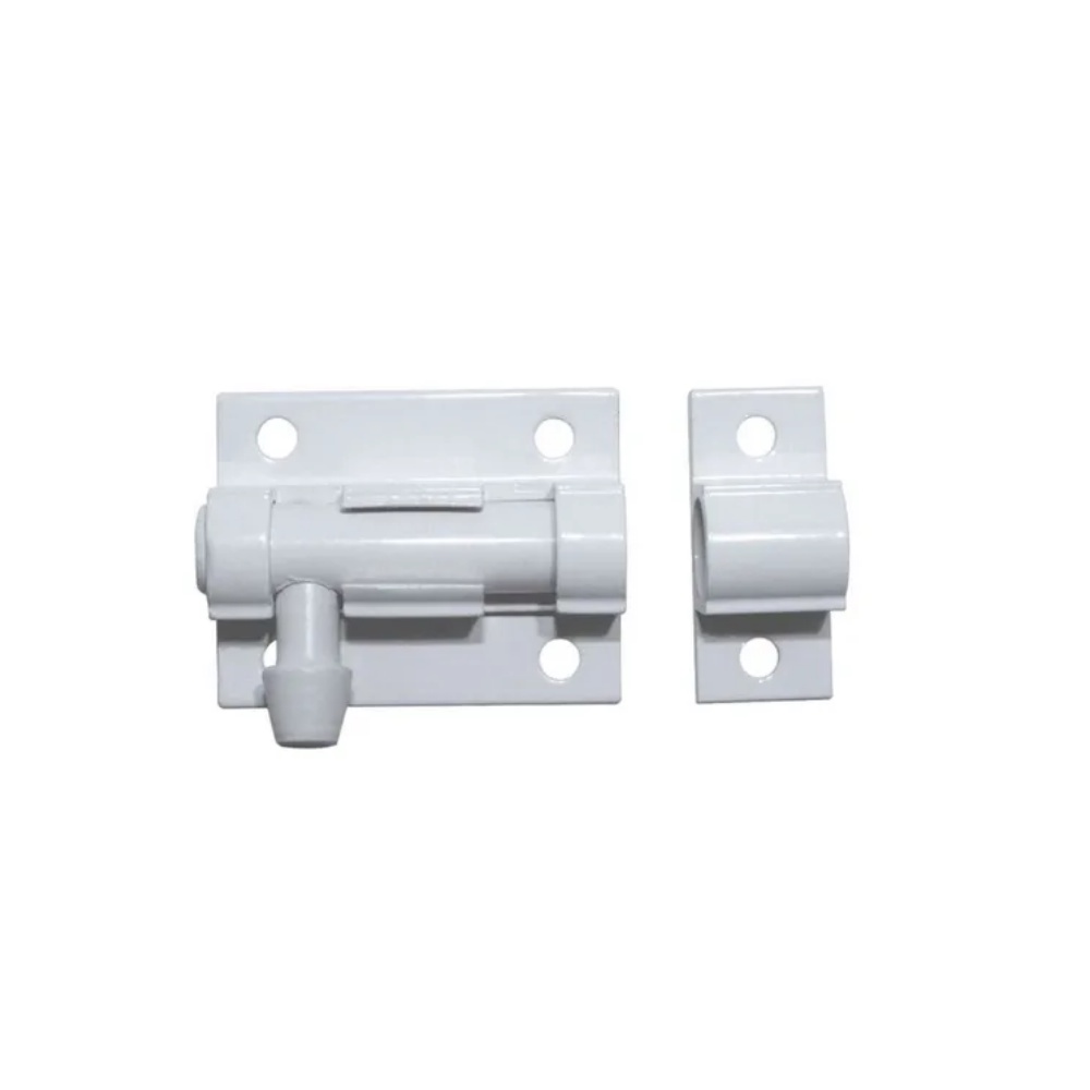 Trinco Fecho Ferrolho 1 1/2 Pol 40mm Porta Portao Aluminio Branco