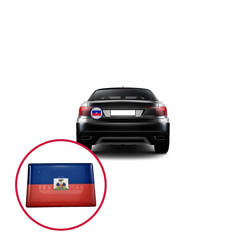 Bandeira Resinada Automotiva Haiti - 6x4cm