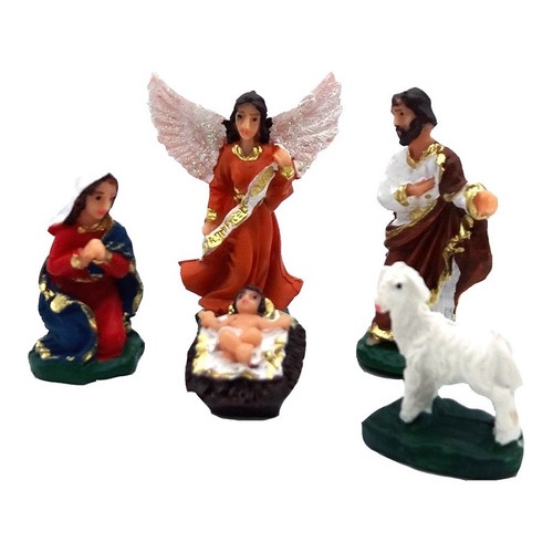 Presépio De Natal Menino Jesus Em Resina Mini Figuras Anjo, Maria E José,  Cordeiro | Shopee Brasil