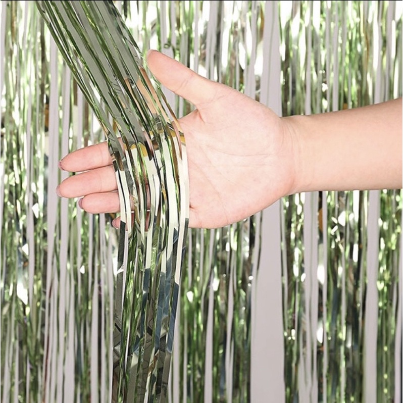 1~5 Cortina Metalizado para Festa 1mx2m painel decoração verde 30%OFF - Home & Living