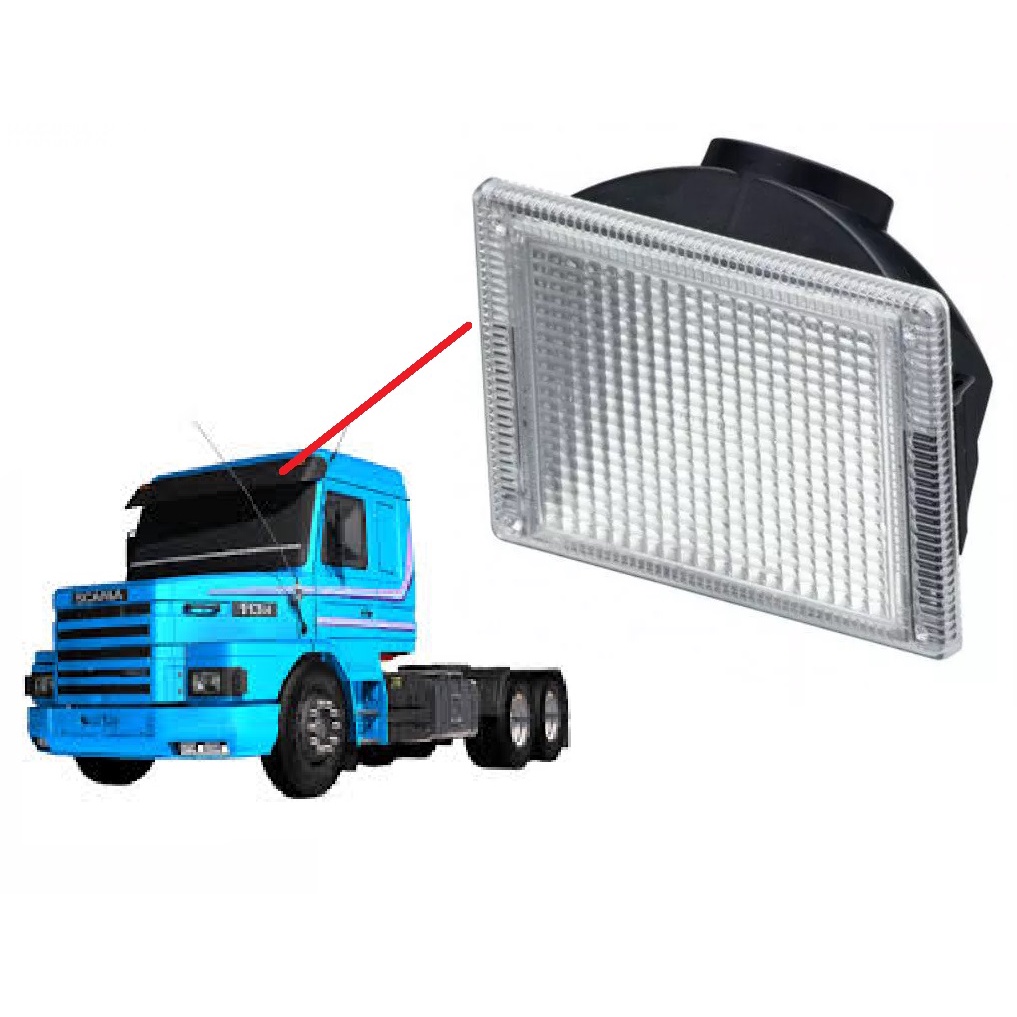 Par De Lanterna Teto Tapa Sol Scania Sc 113 Top Line Cristal
