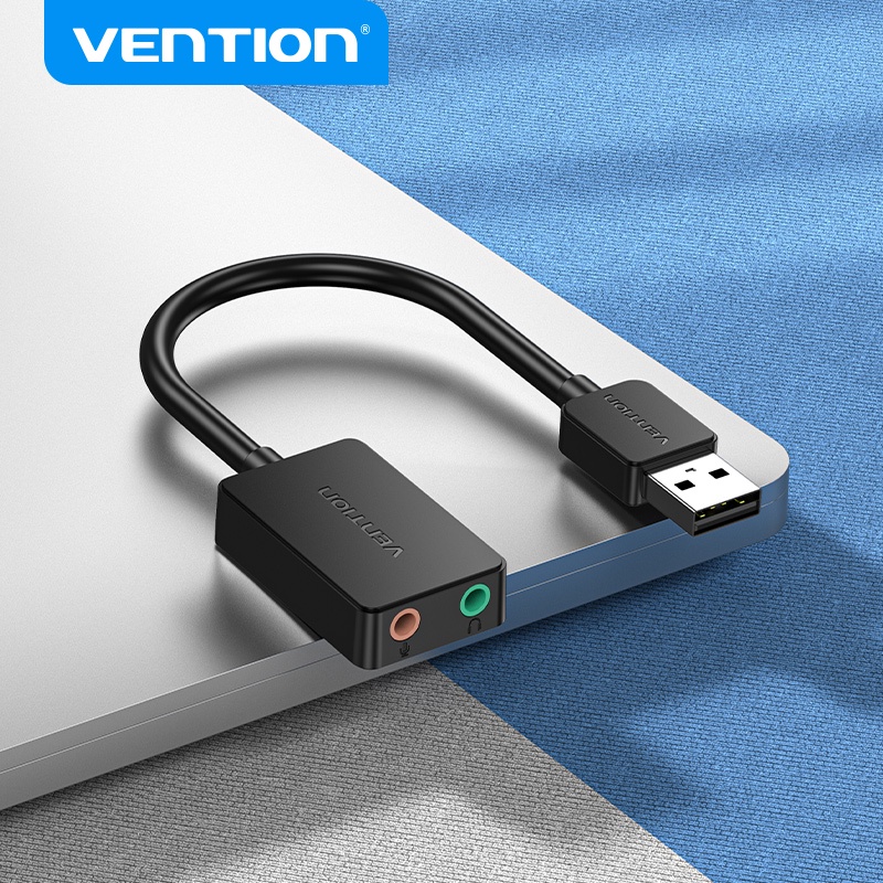 Venção USB Para Fone De Ouvido Microfone Dual Port Externo Cartão De Som 48K/16bit