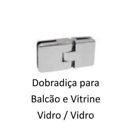 Dobradiça Para Vitrine Balcão Rack Porta De Vidro 4mm V / V