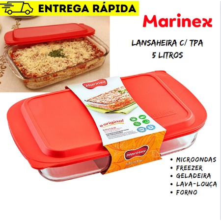 Lasanheira Com Tampa Plástica Marinex 5L - Nadir Figueiredo