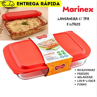 Lasanheira Com Tampa Plástica Marinex 5L - Nadir Figueiredo em Oferta na Shopee