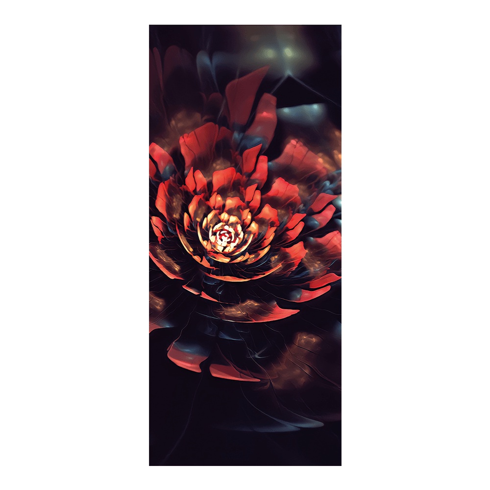 Adesivo Decorativo de Porta Flor Vermelha e Escura